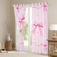 thumbnail image 3 of Feelyou Cartoon Bowknot Kids Curtains Pack of 2 (42x84 Each), Black Pink Bow Curtains Blackout, Dreamy Princess Style Bedroom Curtains, Blackout Curtains Bedroom Decor, 3 of 6
