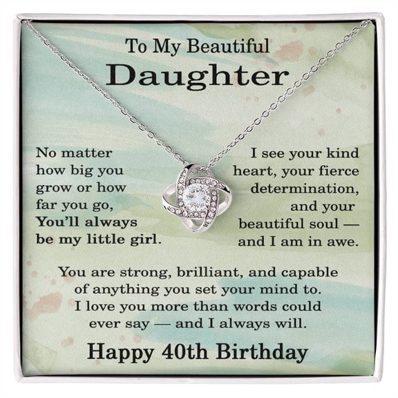 40th Birthday Gifts for Daughter - 40th Birthday Necklace for Daughter - Birthday Gift Ideas for 40 Year Old Daughter Title: 14K White Gold Finish, Box Choice: Standard Box