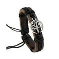thumbnail image 1 of Pulseras de Cuero Minnieouse con Dije de Cuerda Trenzada Ajustables Retro Negro, 1 of 6