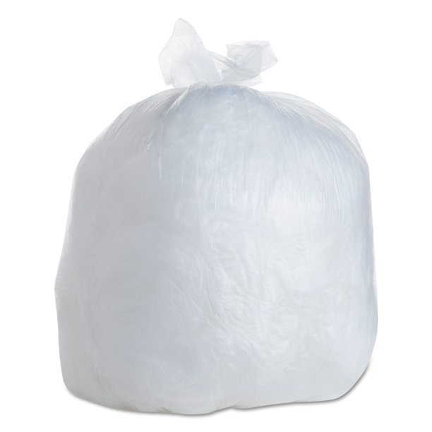 FlexSol HighDensity Trash Bags, 30 x 37, 30Gallon, 10 Micron, Clear