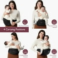 thumbnail image 5 of Momcozy Hip Seat Baby Carrier - Adjustable Waistband with Original 3D Belly Protector, Ergonomic Carrier with Various Pockets for Newborns & Toddlers up to 45lbs (Black, Large), 5 of 7