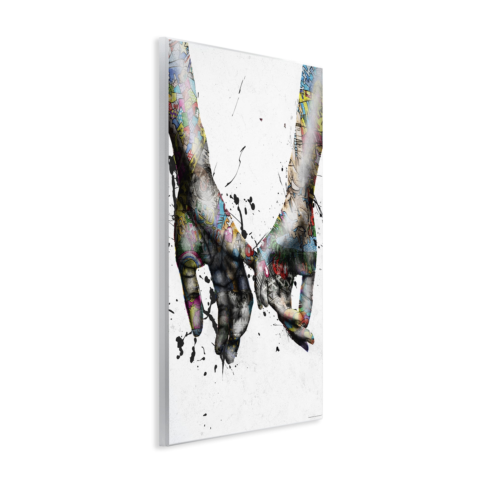Stupell Industries Modern Splash Hand Holding People Painting Unframed Art Print Wall Art, 10 x 15