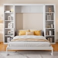 thumbnail image 2 of Queen Size Murphy Bed with Desk and Bookshelf(White), 2 of 11