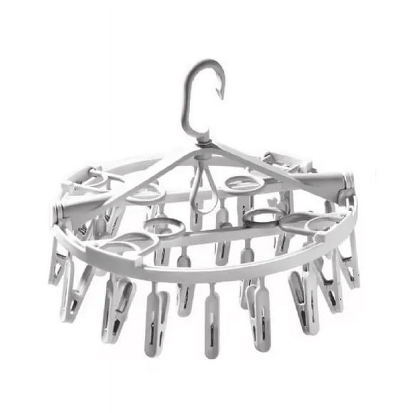 Percha Plegable Giratoria Para Secar Ropa Con 24 Pinzas gris