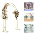 thumbnail image 3 of Gold Metal Double-tube Arch Stand Wedding Flower Backdrop Decor Rack 150*60*220cm, 3 of 10
