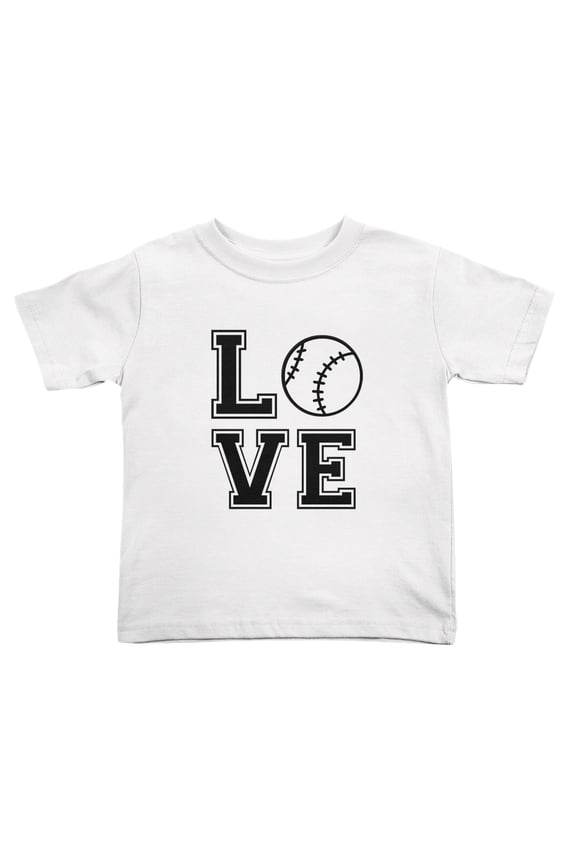 Baseball Love Cute Toddler T-Shirts for Boys Girls (White, Youth S)