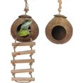 thumbnail image 1 of Natural Coconut Shell Gecko Nest House Reptile Hideouts Bed Cage Toy With Ladder Hanging Loop For Lizards Chameleon Gecko Snakes Small Animal 2 Pcs, 1 of 5
