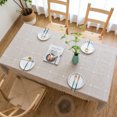 thumbnail image 5 of Jinsinto Rectangular Stain-Proof Tablecloth Outdoor Waterproof Table Cloth Cotton and Linen Table Cloth Suitable for Kitchen, Garden, Birthday Decoration(Brown square,140 x 140cm), 5 of 5