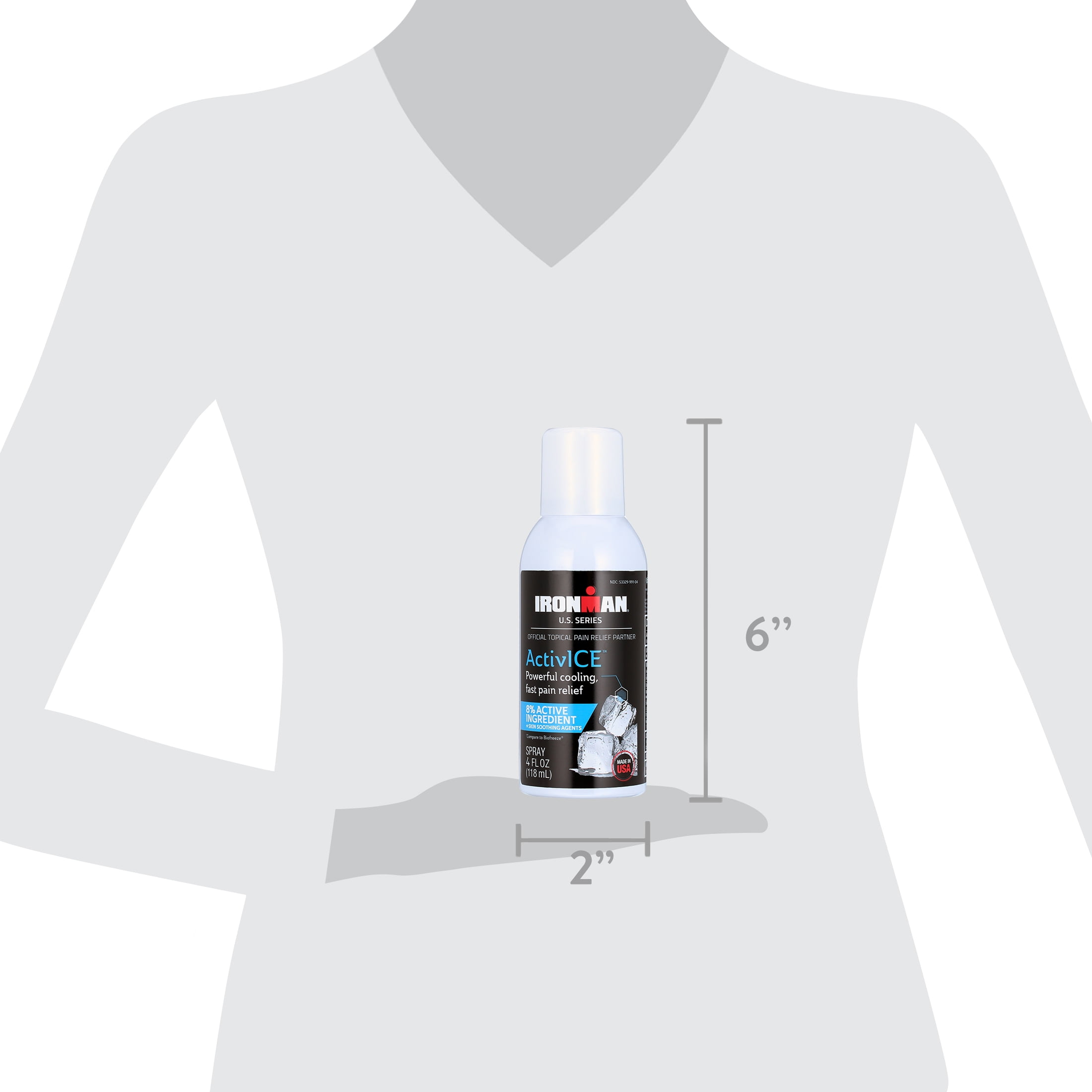 Medline Ironman ActivICE Cooling Spray, Topical Pain Relief for