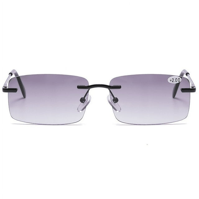 CHUANK Rimless Full Reading Glasses UV400 Protection Spring Hinge Sunglasses Anti Blue Light Computer Readers for Men Women Non Bifocals +1.00~4.00