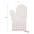 thumbnail image 7 of Unique Bargains Cotton Oven Mitts Heat Resistant Cooking Gloves Pink 11.4x7.3x7.3inch, 7 of 7