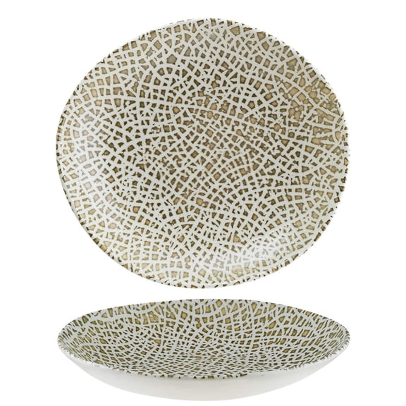 Lapya Wood 10.25" x 9.5" x h:2.5" 36 oz. Organic Decorated Porcelain Bowl