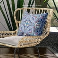 thumbnail image 2 of Amrita Sen Designs  18 x 18 in. Lotus Garden Broadcloth Indoor & Outdoor Blown & Closed Pillow - Blue, Grey & Red, 2 of 4