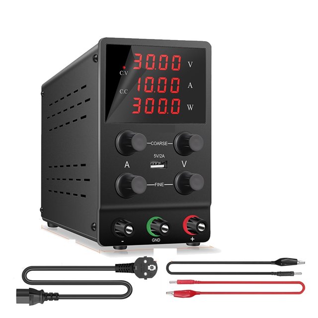 Bloc d'Alimentation CC Réglable pour Laboratoire de Commutation 30 V 10 A, Régulateur de Tension Stabilisé pour Banc, Facile à Utiliser