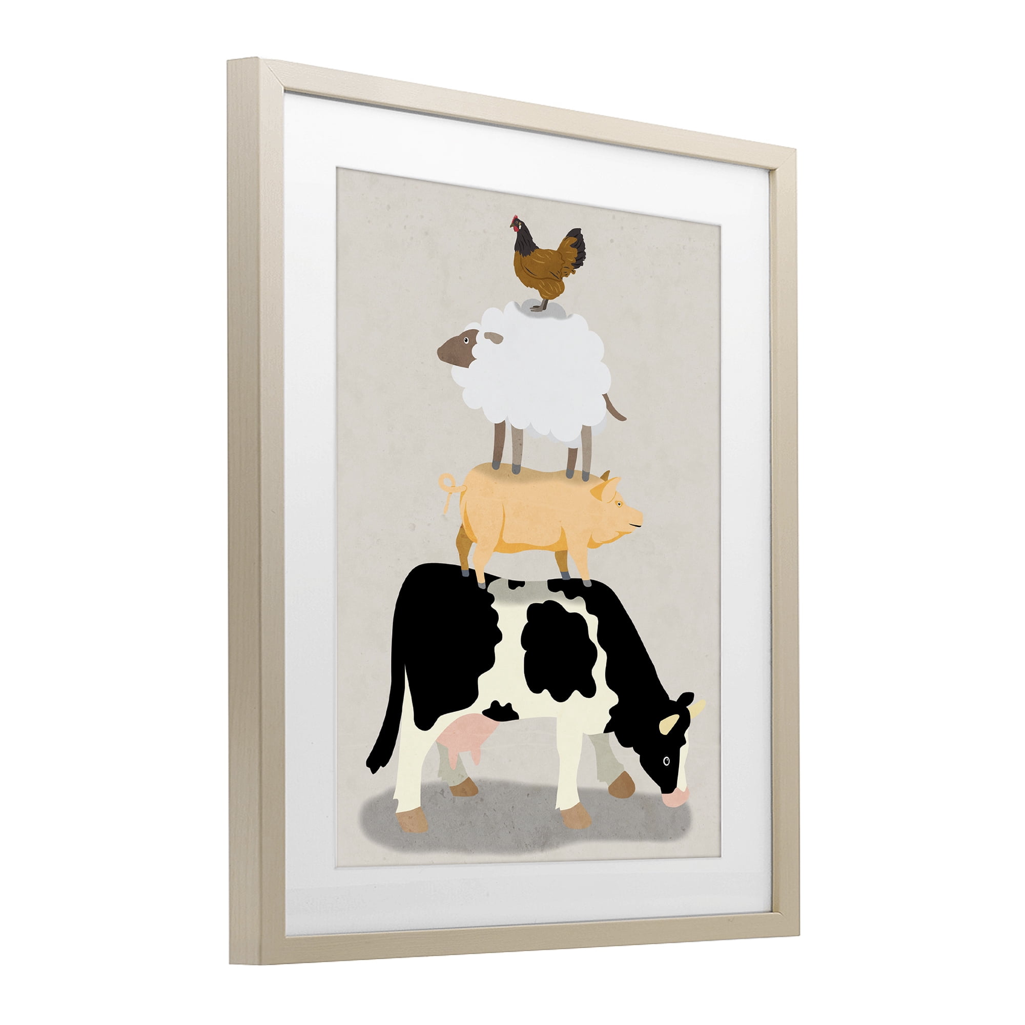 Stupell Industries Farm Stack over Beige Birch Framed Print Under Glass, design by Marcus Prime