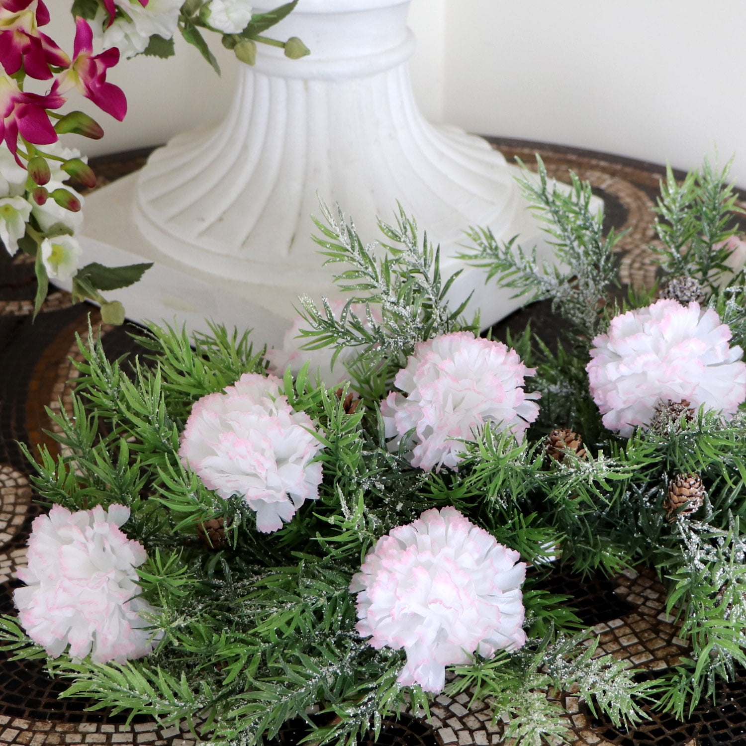 Buy Peppermint Silk Carnation Picks, Artificial Flowers for Weddings