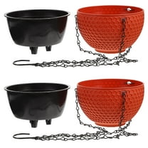 TEHAUX Hanging Planter Flower Pot Set of 2 Plastic Garden Pots for Balcony, Vegetable and Herb Gardening