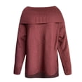 thumbnail image 3 of JINMGG 2024 Fall Winter Plus Size Sweaters for Women Clearance,Womens Slash- Neck Long Sleeve Knitted Sweater Casual Long Sleeve Sexy Pullover, 3 of 5