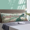 thumbnail image 4 of Vintage Colorful Peacock Chinese Style Floral Theme Body Pillow Cover Soft Long Pillow Case Protector with Zipper Large Cushion Covers Farmhouse Decorative Bedding for Couch,Sofa,Home Gifts 20"X54", 4 of 6
