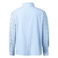 thumbnail image 6 of JUMESG Womens Oversized Button Down Shirts Women Casual Boho Blouse Fashion Floral Shirts V Neck Long Puff Sleeve Lightweight Chiffon Spring Summer Tops 2024 (Sky Blue,L), 6 of 7