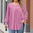 thumbnail image 2 of Bovxnpu Fall Winter Plus Size Tops for Women, Womens Long Sleeve Shirt Tops Loose Casual Fall Thick T Shirts Winter Outs Trendy Clothes, 2 of 8
