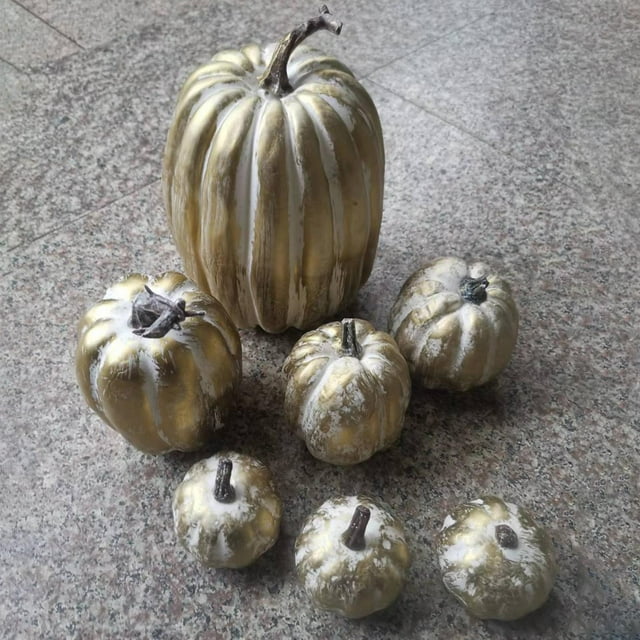 7 Cabazas Artificiales de Varios Tamaños Colco Decoración de Halloween Espuma