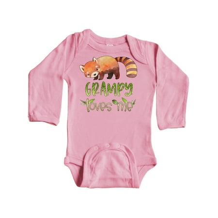 

Inktastic Grampy Loves Me Cute Red Panda Gift Baby Boy or Baby Girl Long Sleeve Bodysuit