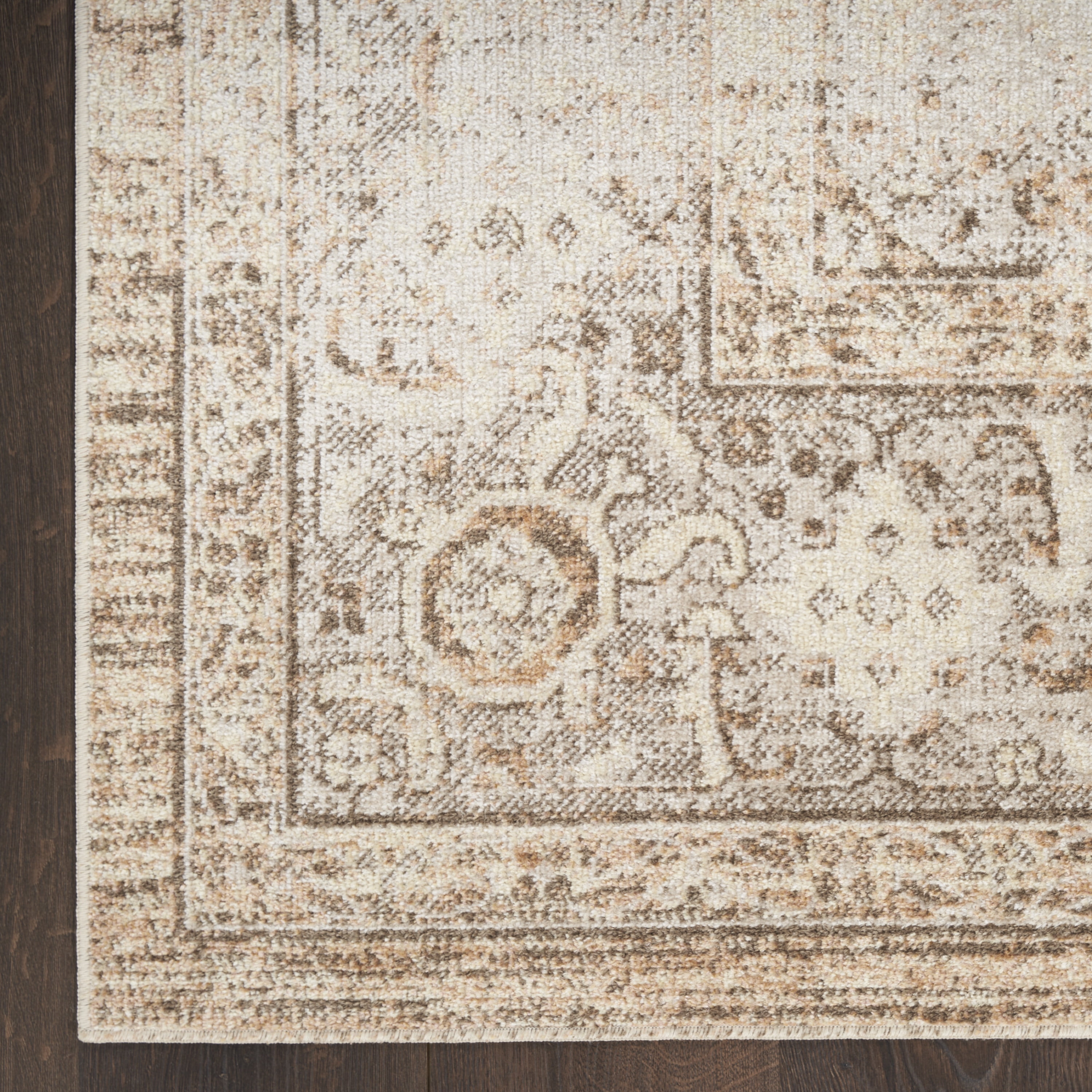 Nourison Astra Machine Washable Center medallion Beige 7'10" x 10' Area Rug (8x10)