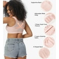 thumbnail image 3 of Exerin Women's Back Support Front Closure Bra Full Coverage Non Padded Wirefree(Pink,38C), 3 of 6