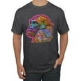 thumbnail image 1 of Colorful Neon Gorilla | Dean Russo Art Animal Lover Men's T-Shirt, Heather Black, Large, 1 of 6