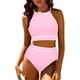 thumbnail image 2 of Traje de Baño de 2 Piezas para las Mujeres Hawaiana Estampado Tropical Cami Bra con Volantes, Juegos de Baño de Ropa de Playa para la Piscina Y el Mar, 2 of 7