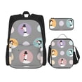 thumbnail image 1 of Disketp Cute Geese Mochila Estampada de Gran Capacidad con Lonchera y Estuche, Set de 3 Piezas para Estudiantes, 1 of 7