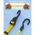 thumbnail image 4 of 6 Pcs 48 Inch Flat Adjustable Bungee Cords with Hooks, 3X Faster to Adjust The Length, Lucky Straps Black/Yellow Heavy Duty Bungee Straps for Cargo, Bike, Cart, Tent, Truck, Camping, Outdoor, etc, 4 of 4