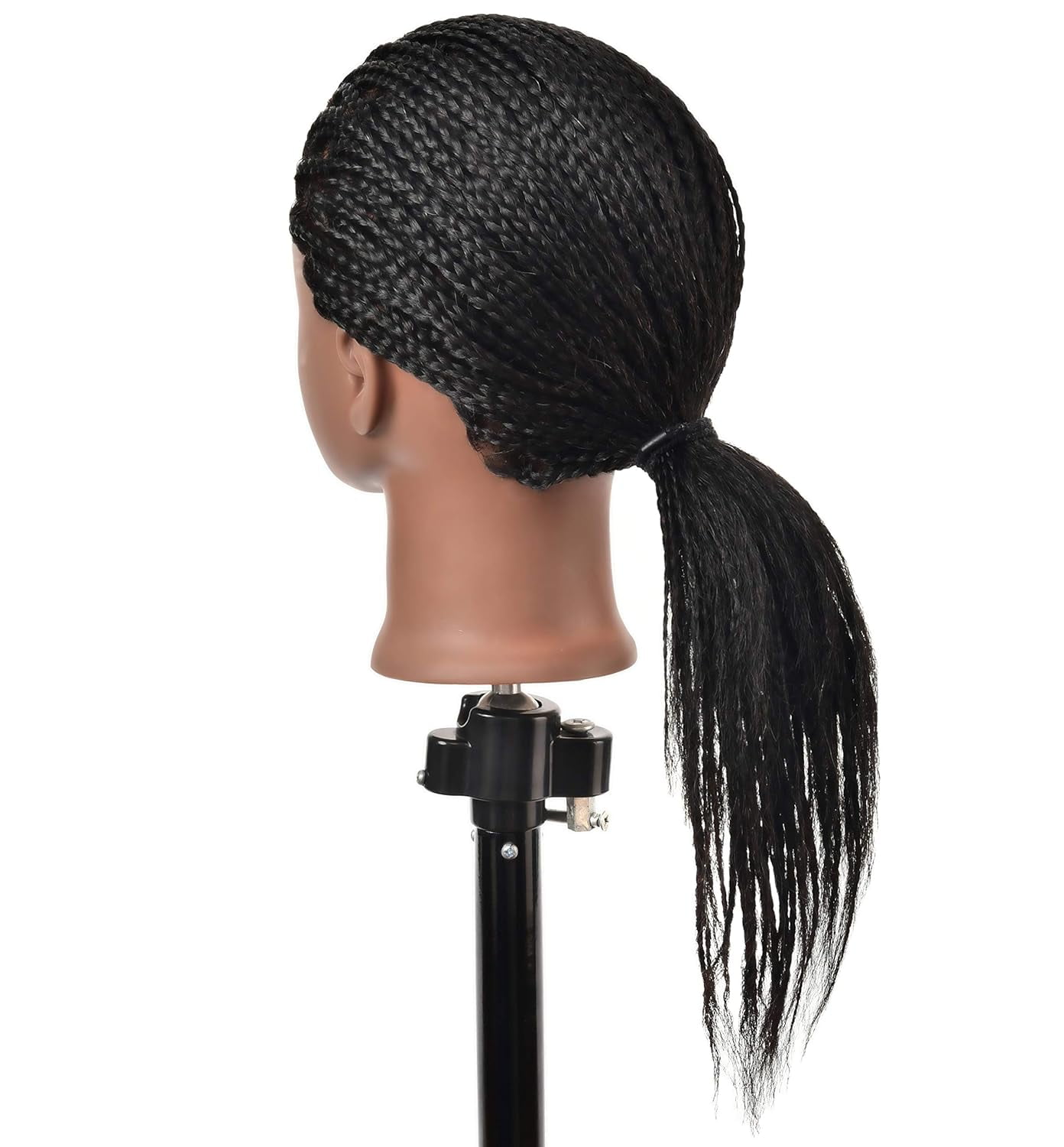 RYHAIR African American Mannequin Head 100% Human Hair for Practice Braiding Styling Cosmetology Barber Training with Stand