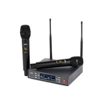 Monoprice 200-Channel UHF Dual Handheld Wireless Microphones System, 262‑foot (80‑meter) Range, Perfect for Church, Birthdays, Karaoke, Weddings, Events - Stage Right Series