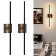 thumbnail image 1 of Lámpara de pared VOLISUN recargable negra de 70 cm con mando a distancia, 1 of 7