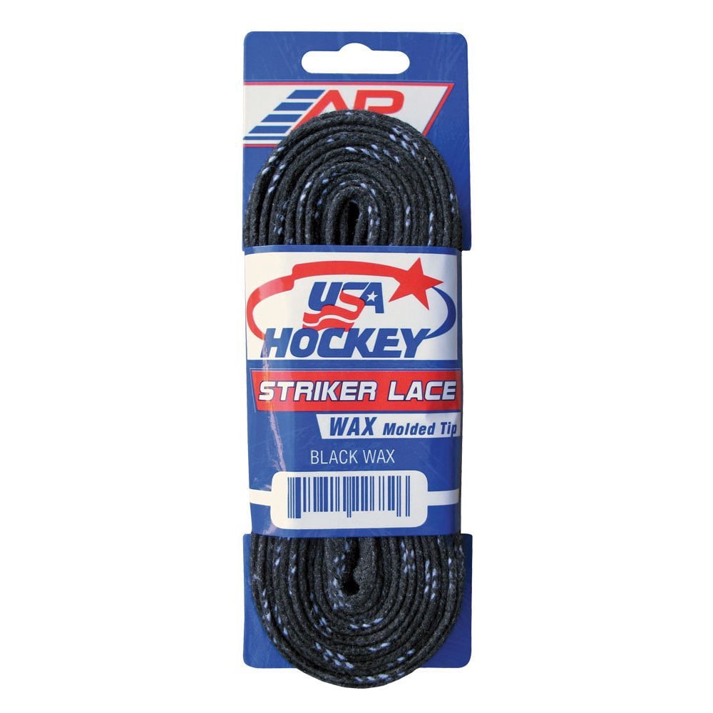 Sports USA Waxed Hockey Laces, 96Inch, Black, Officially Licensed USA Hockey Laces By A&R