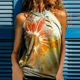 thumbnail image 2 of Womens Blouses and Tops Dressy, Women's Summer Sleeveless Halter Tank Tops Casual Sunflower Printed High Neck Cami Tops Tee Blouse, 2 of 4