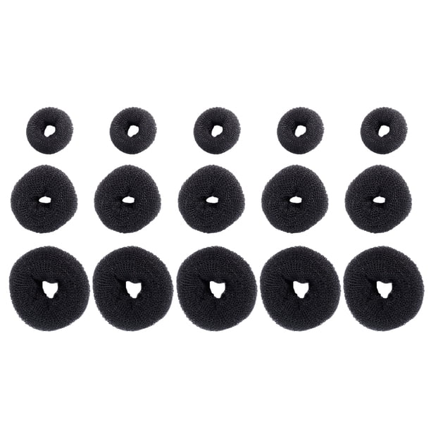 15 anillos para hacer moños con forma de dona para aumentar el cabello.