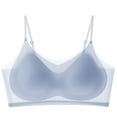 thumbnail image 5 of VISALY Soft Bra Light blue sports bra, Women's One-Piece Steel Ring-Free Ice Silk Jelly Soft Support Ultra-Thin Underwear Bra Women's, Light blue bra High Support Sports Bras, Light Blue,XXL, 5 of 5