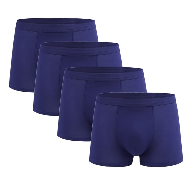 StSilkitty 4 Pack Men's Boxer Briefs Mid Rise Elastic Underwear Solid Color Lightweight Soft Breathable Underpants