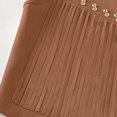 thumbnail image 4 of Women's Faux Suede Fringe Vest Rivet Open Front Sleeveless Western Crop Jacket Coffee-A L(L), 4 of 9