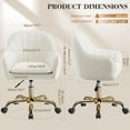 thumbnail image 3 of BestEra Vanity Chair with Wheels, Comfy Home Office Desk Chairs Adjustable Modern Velvet Makeup Vanity Chairs for Bedroom Living Room-Beige, 3 of 16