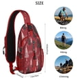 thumbnail image 5 of Sling Backpack,Red Christmas Tree and Snow Pattern Crossbody Bag with Water Bottle Holder,Waterproof Sling Bag for Men/Women with Chest Phone Holder for Hiking,Travel, 5 of 6