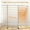 thumbnail image 4 of Doulami Clothes Rack on Wheels Rolling Garment Rack with Shelves Stainless Steel Extendable Clothing Drying Rack for Hanging Clothes, 4 of 11