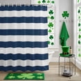thumbnail image 5 of Shower Curtain, Modern Blue White Stripe Waterproof Shower Curtain Set with Hooks for Bathroom Showers,Stalls and Bathtubs,60x72In Minimalist Geometric Line, 5 of 9