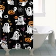 thumbnail image 4 of Black Halloween Ghosts and Pumpkins Shower Curtain 84"x72" ,Bathroom Decorative Shower Curtains Set with 12 Hooks,Modern Waterproof Washable Shower Curtain, 4 of 6
