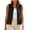 Black, variant on Fenkoxk Womens Waterproof Windbreaker Hiking Vest Lightweight Zipper Up Solid Color Casual Outdoor Travel Vest with Pockets