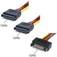 thumbnail image 5 of Creación de cable de alimentación de 15 pines Sata 15 pines macho a 3x15 pines hembra Cable de extensión de alimentación Y adaptador de cable divisor, 5 of 5