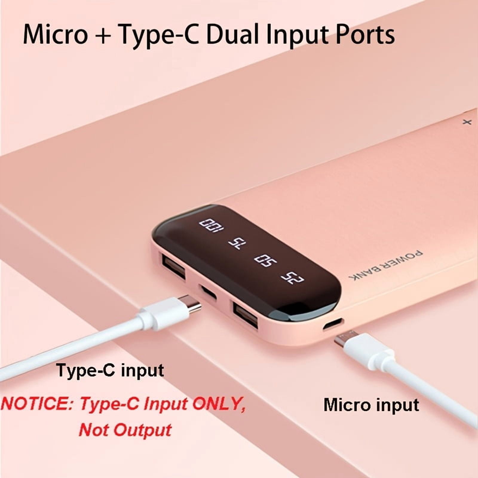 10000/20000mAh High-capacity Portable Power Bank, Supporting (USBx2 Output, Type-c/micro Input,)suitable for Charging Smartphones and Digital Electronic Devices, Emergency Backup Battery Pack